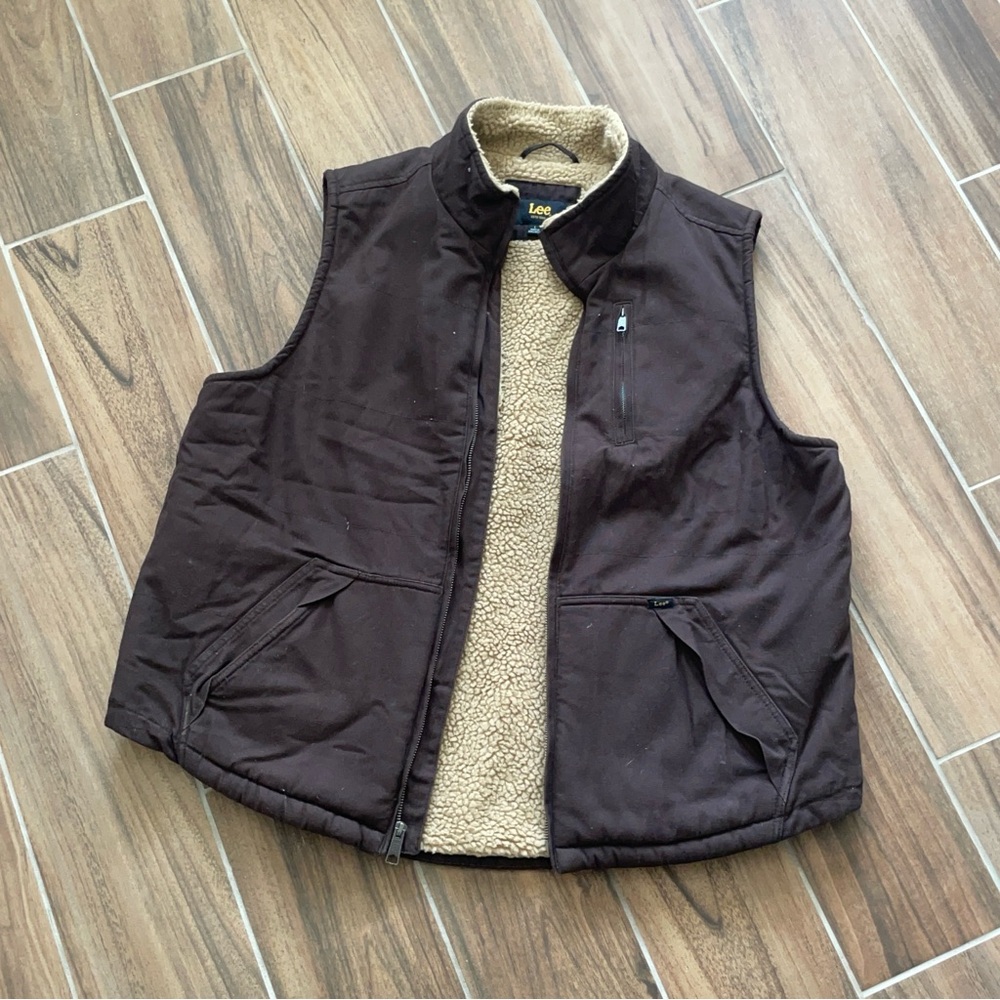 Lee Dark Brown Vest with Sherpa Lining